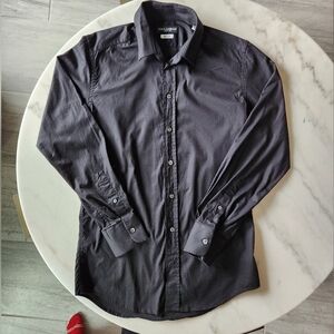 Dolce & Gabbana Gold Black Button-Down Dress Shirt Size Medium 15 1/2 / 39